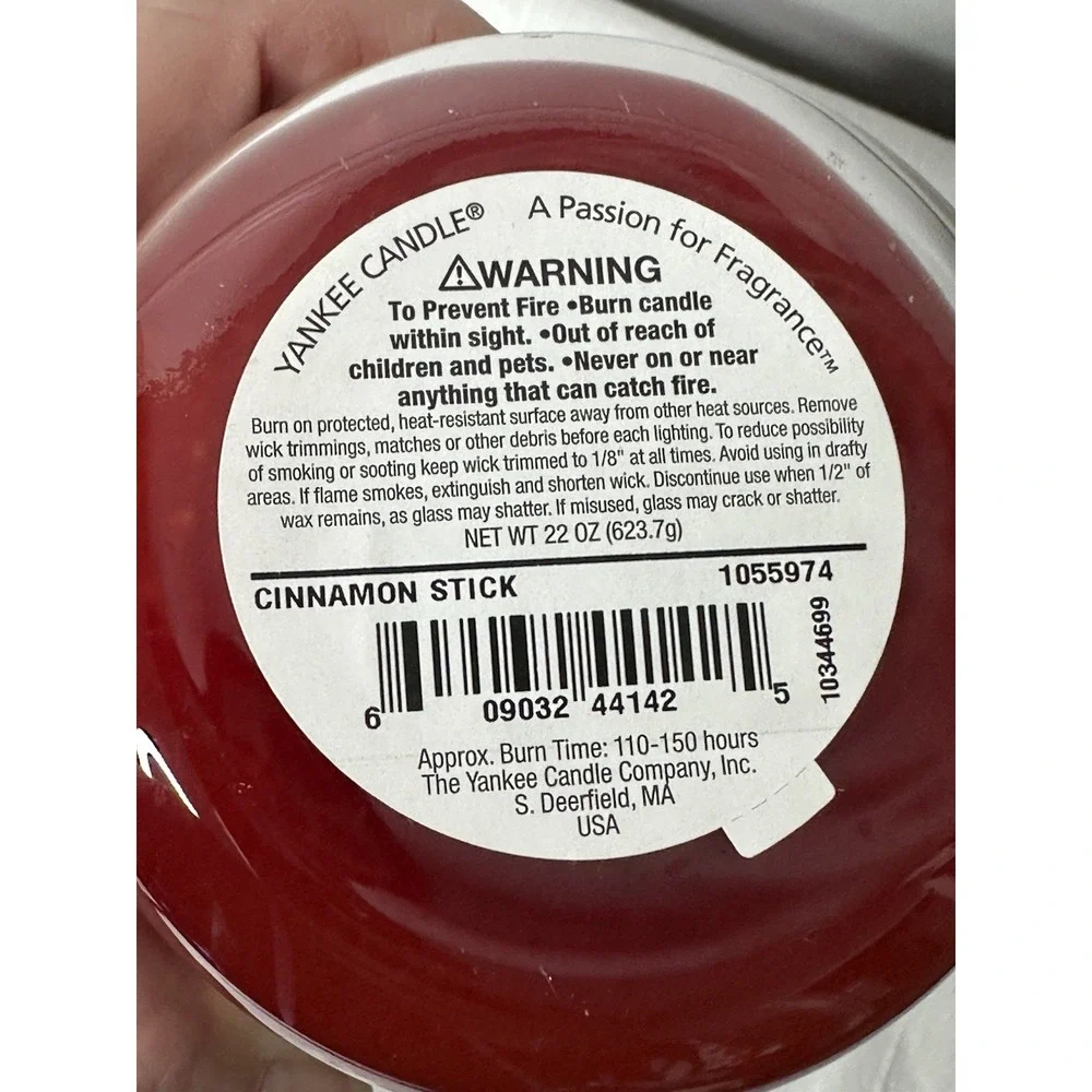 Yankee Candle Cinnamon‎ Stick Large Jar 22oz Retired Scent